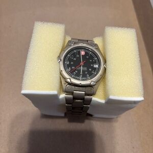 Werner Swiss Army knife silver Men’s watch